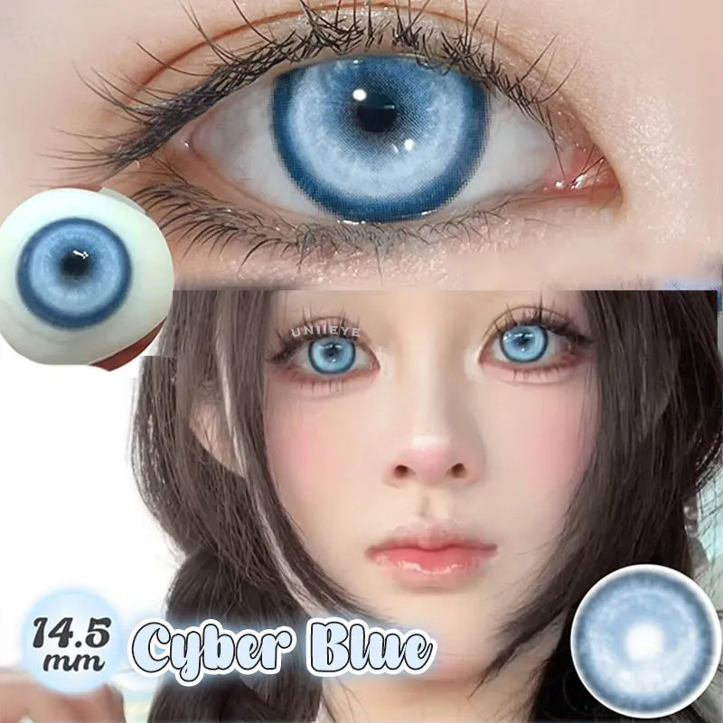 Uniieye Cyber Blue Prescription Cosplay Colored Contact Lenses | 6 Months