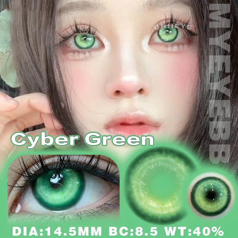 Uniieye Cyber Green Prescription Cosplay Colored Contact Lenses | 6 Months