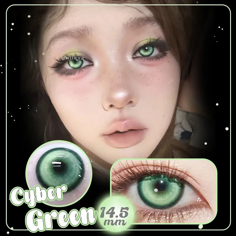 Uniieye Cyber Green Prescription Cosplay Colored Contact Lenses | 6 Months