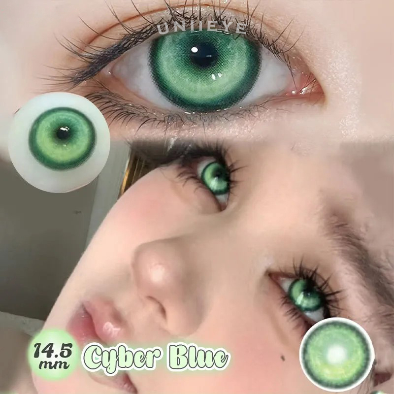 Uniieye Cyber Green Prescription Cosplay Colored Contact Lenses | 6 Months