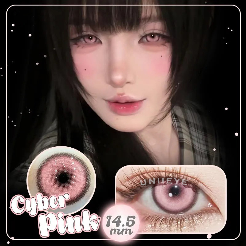 Uniieye Cyber Pink Prescription Cosplay Colored Contact Lenses | 6 Months