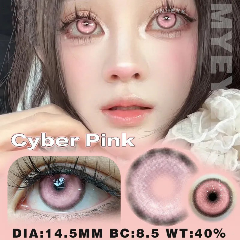 Uniieye Cyber Pink Prescription Cosplay Colored Contact Lenses | 6 Months