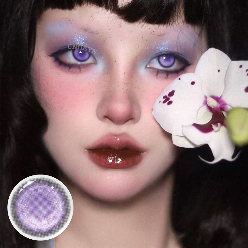 Uniieye Cyber Mesh Violet Prescription Cosplay Colored Contact Lenses | 6 Months-UNIIEYE