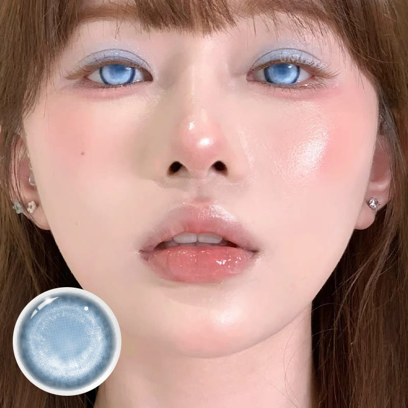 Uniieye Cyber Mesh Blue Prescription Cosplay Colored Contact Lenses | 6 Months-UNIIEYE