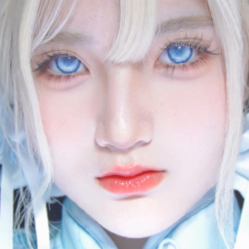 Uniieye Cyber Mesh Blue Prescription Cosplay Colored Contact Lenses | 6 Months-UNIIEYE