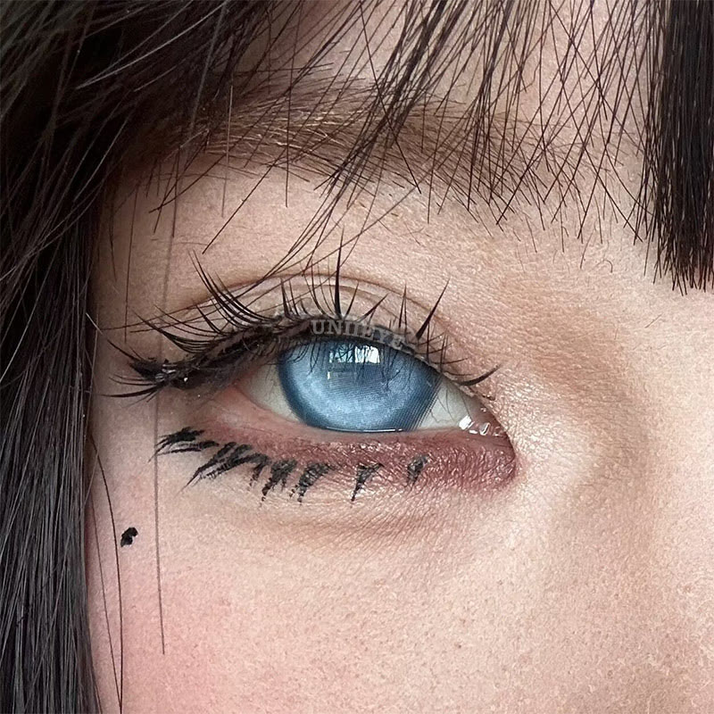 Uniieye Cyber Mesh Blue Prescription Cosplay Colored Contact Lenses | 6 Months-UNIIEYE