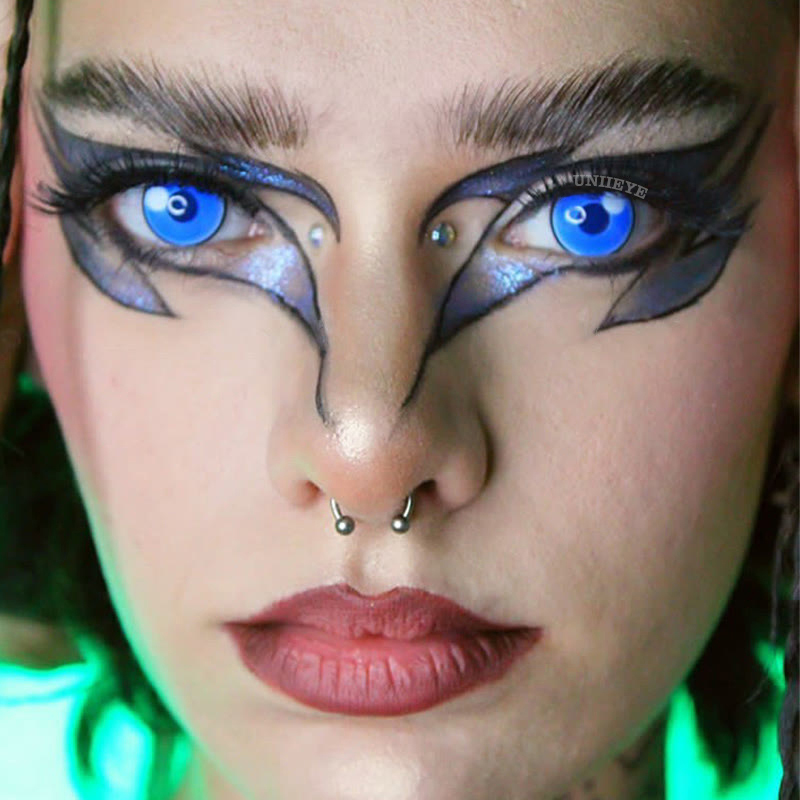 Uniieye Blind Cloud Rim Blue Cosplay Colored Contact Lenses-UNIIEYE