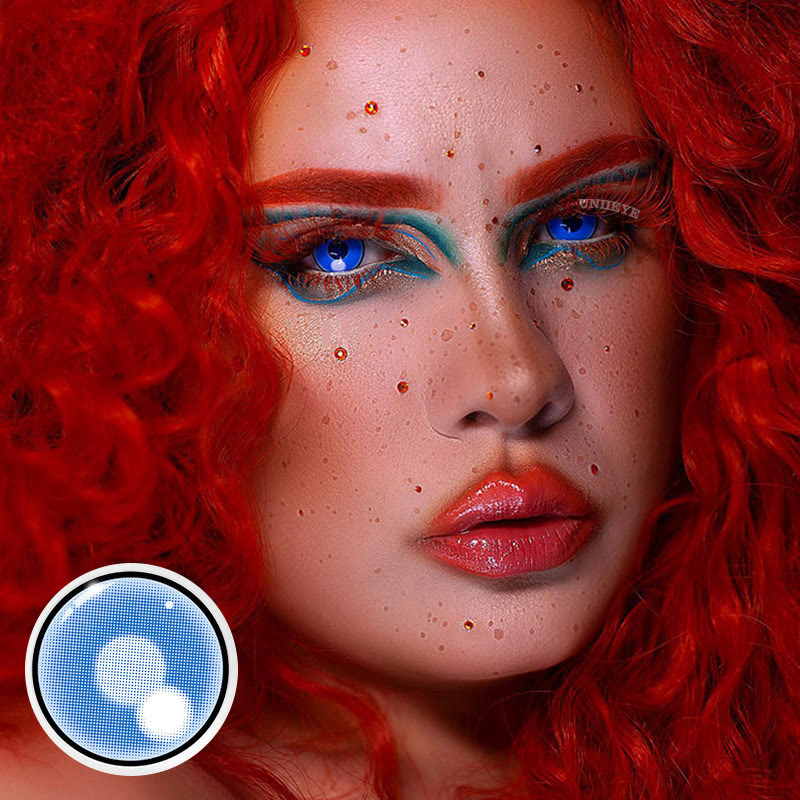 Uniieye Blind Cloud Rim Blue Cosplay Colored Contact Lenses-UNIIEYE