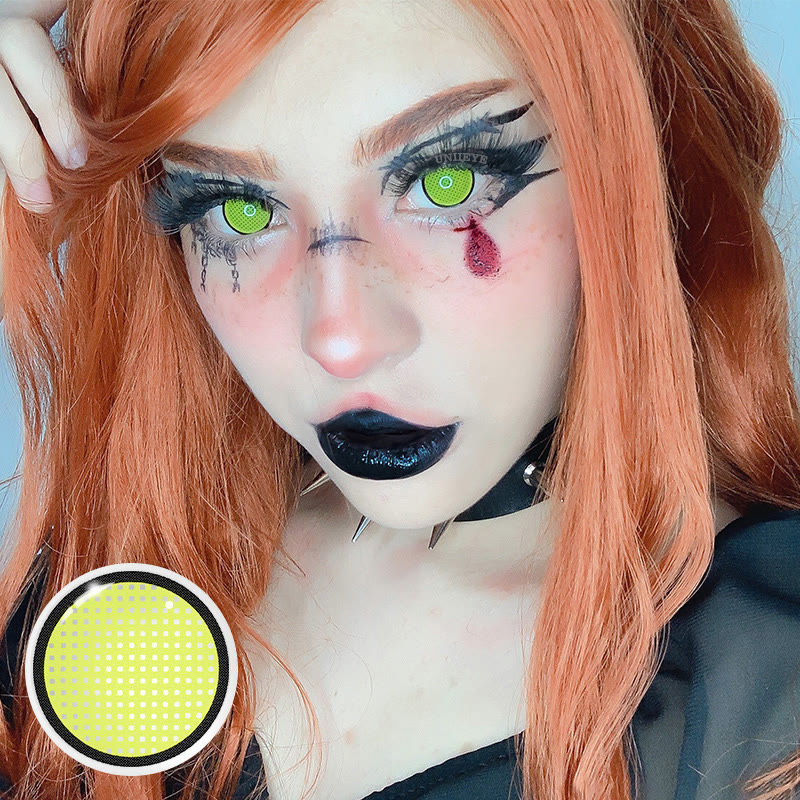 Uniieye Blind Yellow Manson Mesh Cosplay Colored Contact Lenses-UNIIEYE