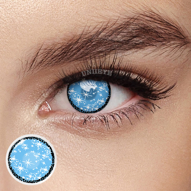 Uniieye Blind Coral Blue Cosplay Colored Contact Lenses-UNIIEYE