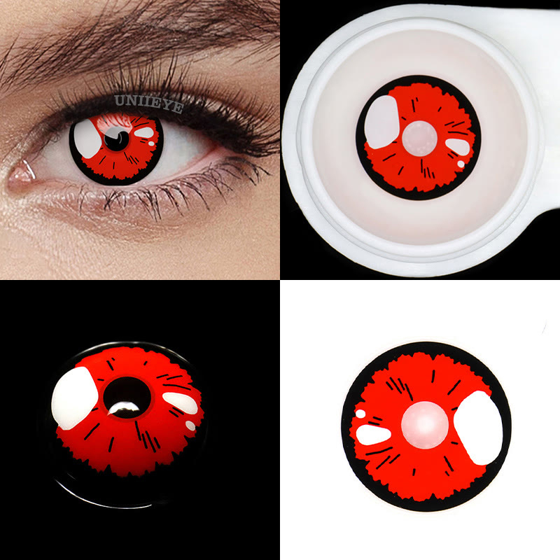 Uniieye Black Lobelia Red Cosplay Colored Contact Lenses-UNIIEYE