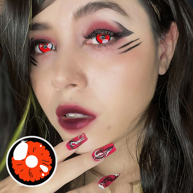 Uniieye Black Lobelia Red Cosplay Colored Contact Lenses-UNIIEYE