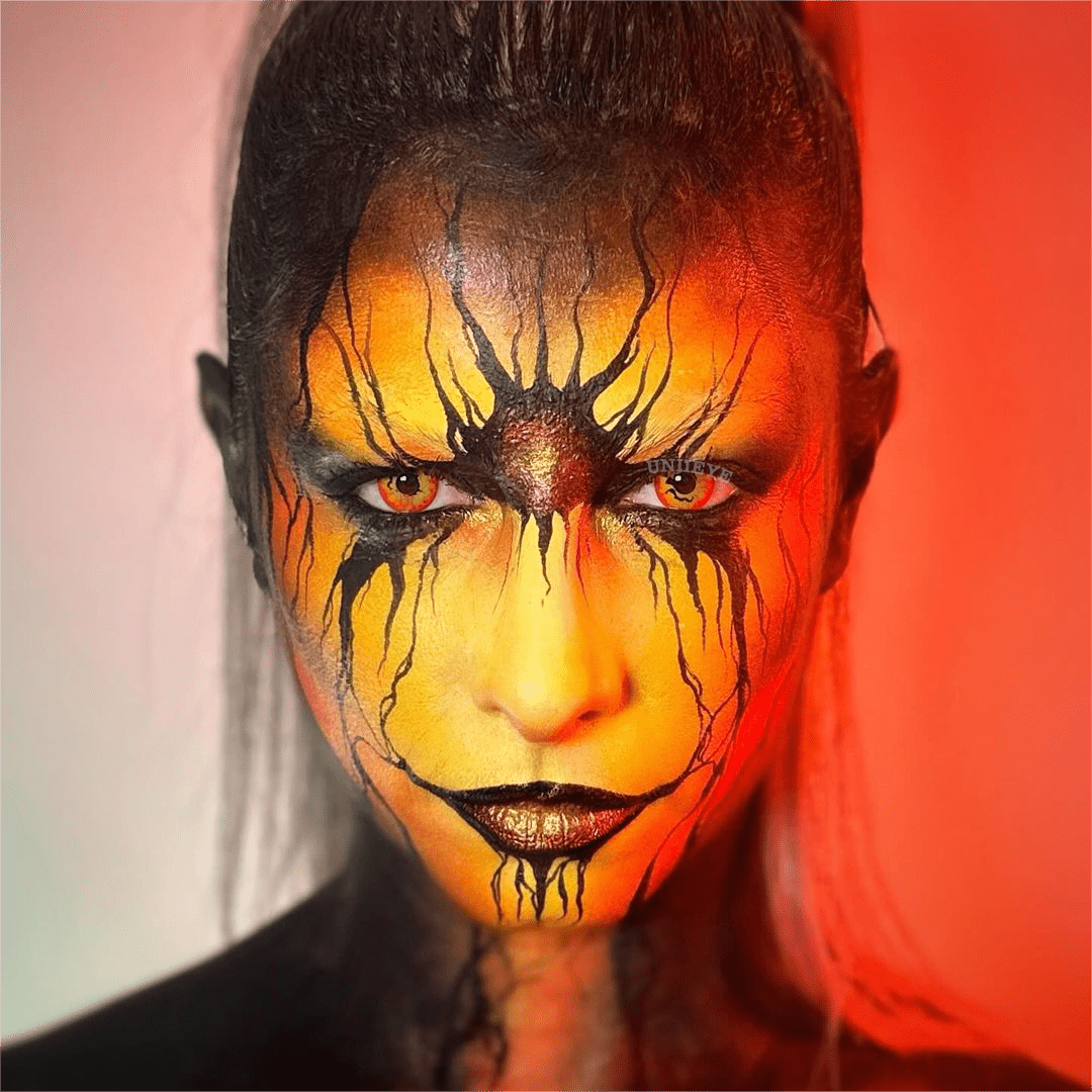 Uniieye Bloom Red Prescription Cosplay Colored Contact Lenses-UNIIEYE