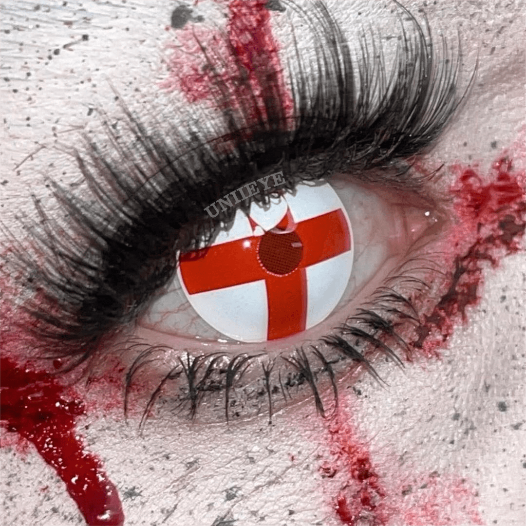 Uniieye Blind Red Cross Cosplay Colored Contact Lenses-UNIIEYE