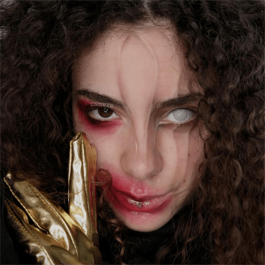 Uniieye Blind White Mesh Cosplay Colored Contact Lenses-UNIIEYE