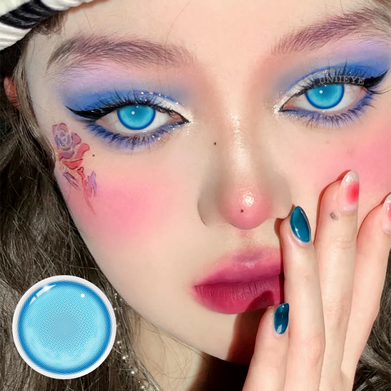 Uniieye Hatsune Miku Blue Prescription Cosplay Colored Contact Lenses-UNIIEYE