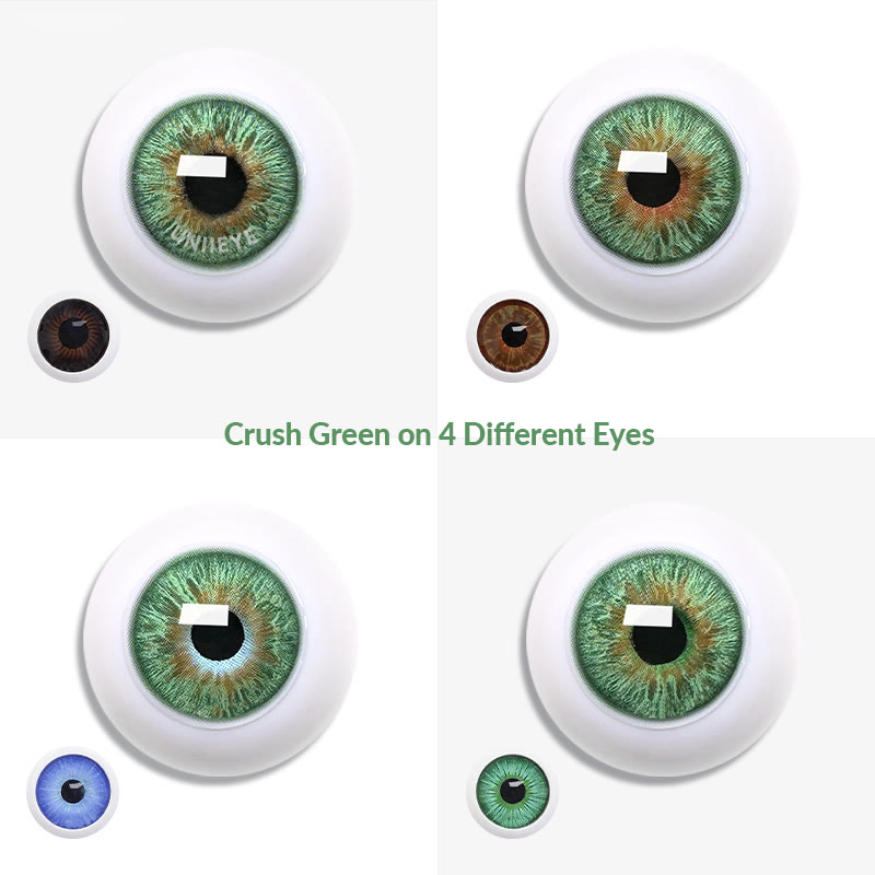 Uniieye Crush Green Prescription Men Colored Contact Lenses