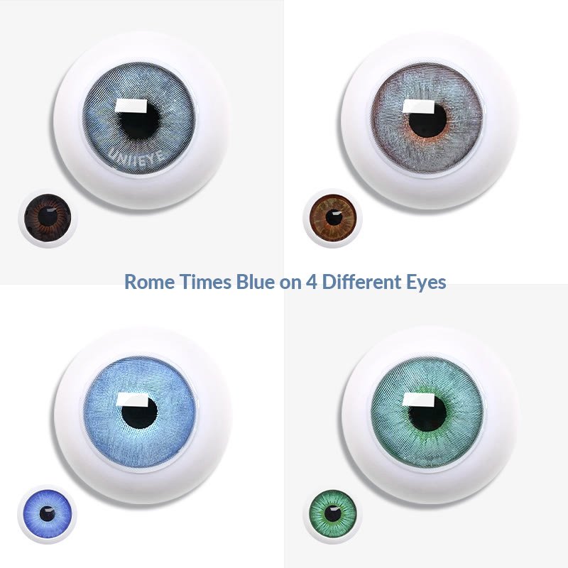 Uniieye Rome Times Blue Prescription Men Colored Contact Lenses