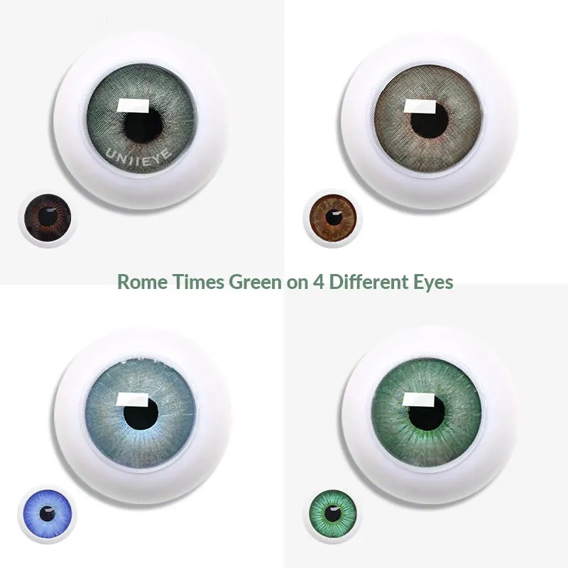 Uniieye Rome Times Green Prescription Colored Contact Lenses