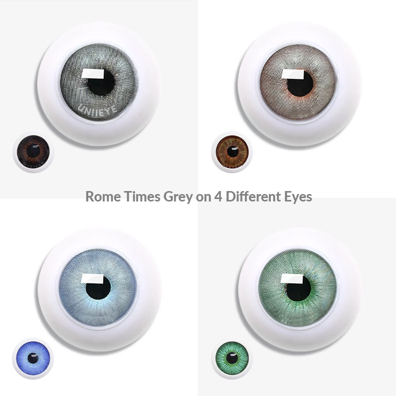 Uniieye Rome Times Grey Prescription Men Colored Contact Lenses