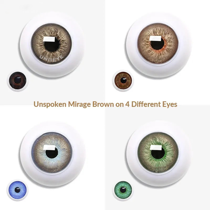 Uniieye Unspoken Mirage Brown Prescription Colored Contact Lenses