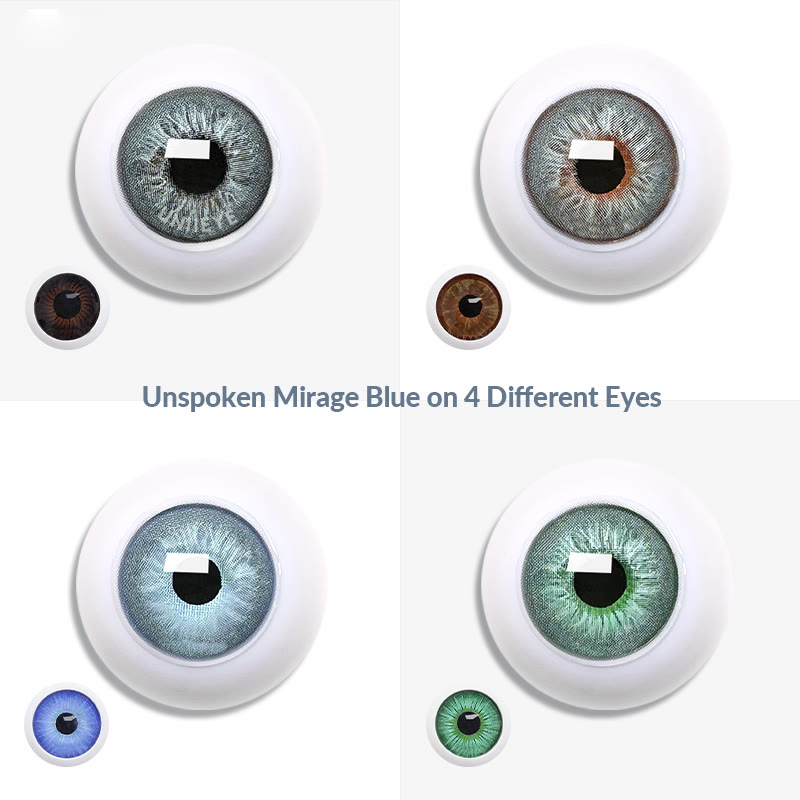 Uniieye Unspoken Mirage Blue Prescription Men Colored Contact Lenses