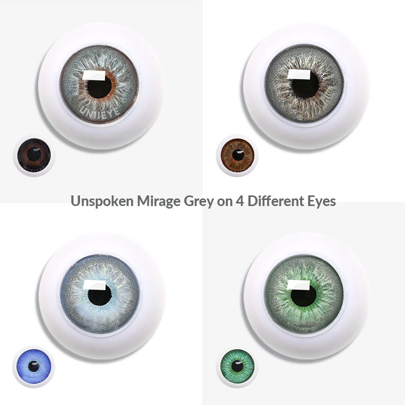 Uniieye Unspoken Mirage Grey Prescription Men Colored Contact Lenses