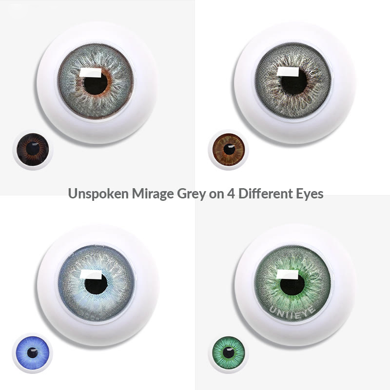 Uniieye Unspoken Mirage Grey Prescription Colored Contact Lenses