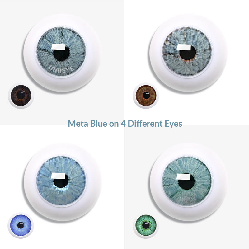 Uniieye Meta Blue Prescription Men Colored Contact Lenses