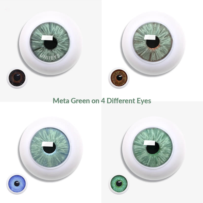 Uniieye Meta Green Prescription Men Colored Contact Lenses