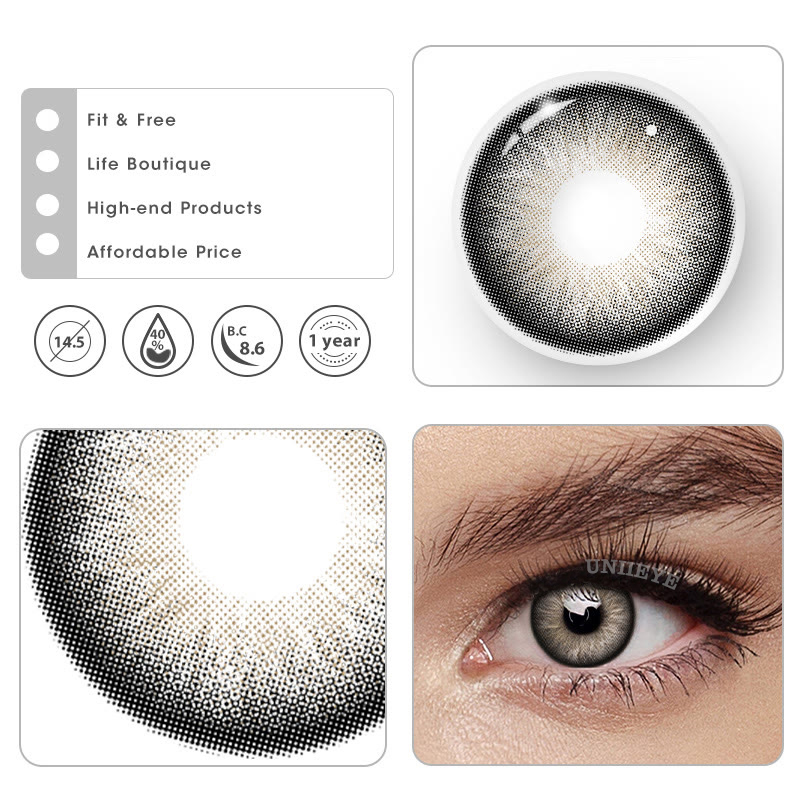 Uniieye Barbie Taylor Black Prescription Colored Contact Lenses-UNIIEYE