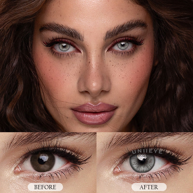 Uniieye Mint Grey Prescription Colored Contact Lenses