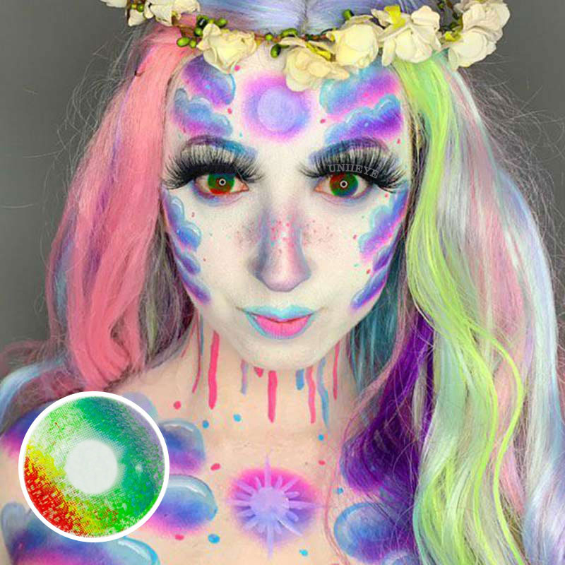 Uniieye Pride Day Multi Rainbow Prescription Cosplay Colored Contact Lenses-UNIIEYE