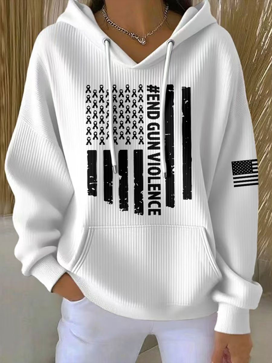 Women's End Gun Violence Printed Hoodie-America250