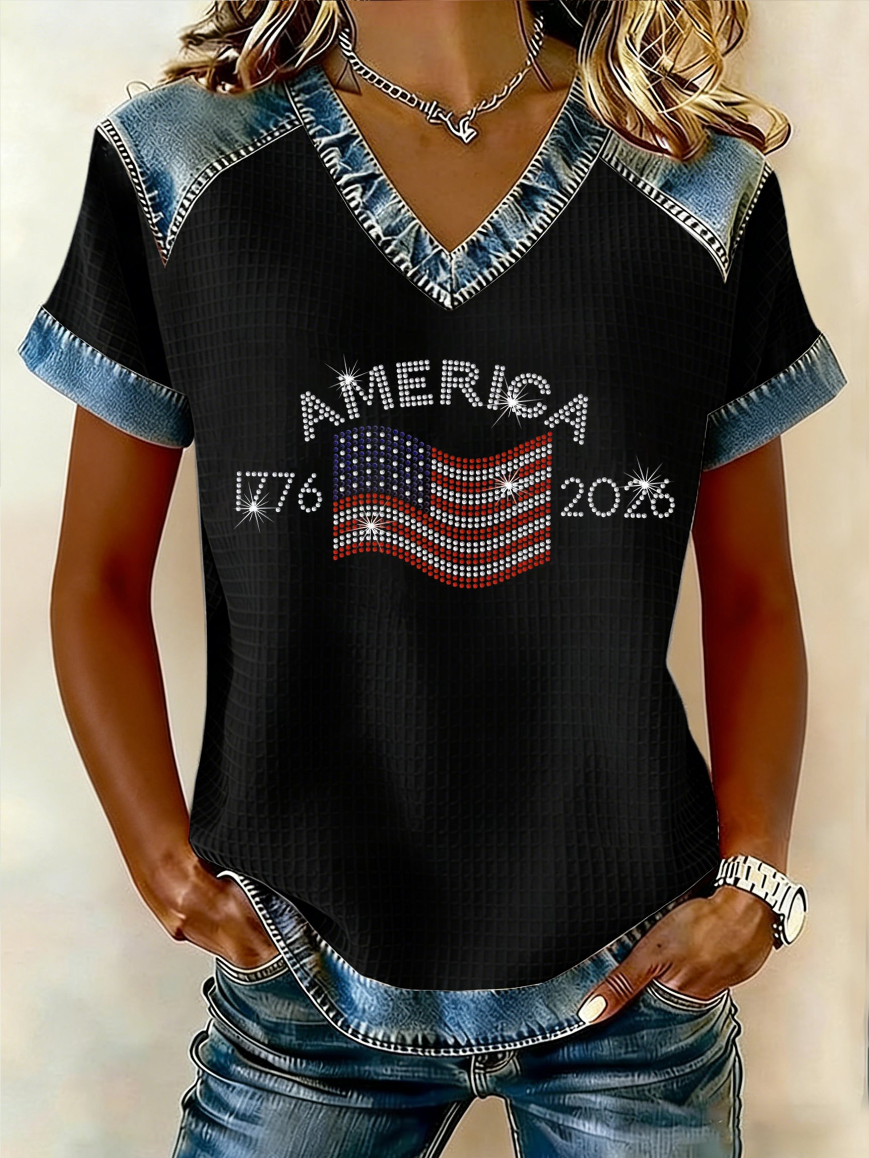Women's 250th Anniversary Printed Short-Sleeved T-Shirt-America250