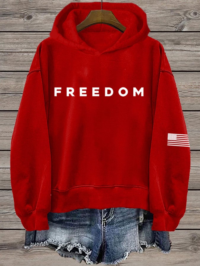 Women's Freedom Print Hooded Sweatshirt-America250