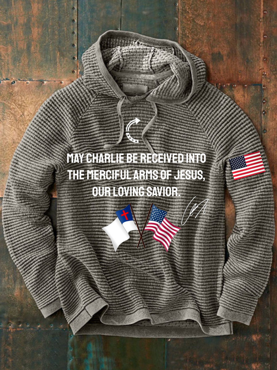 Men's "May Charlie be accepted into the compassionate arms of our loving Savior Jesus" C.K signed commemorative Sweater-America250