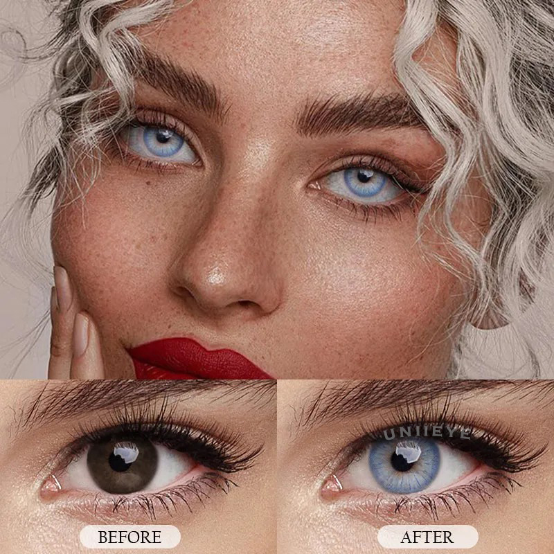 Uniieye Rome Times Blue Prescription Colored Contact Lenses