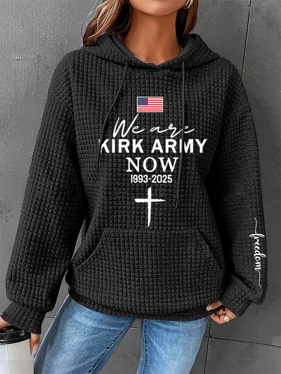 Women's We Are Kirk Army Now! R.I.P C.K Waffle Hoodie-America250