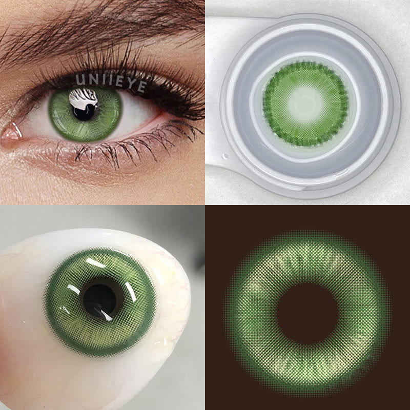 Uniieye Magic Coral Green Prescription Men Colored Contact Lenses