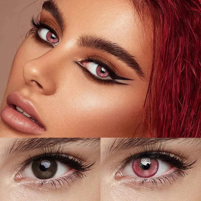 Uniieye Magic Coral Red Prescription Colored Contact Lenses