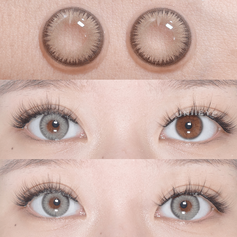 Uniieye Y2K Boho Grey Prescription Colored Contact Lenses