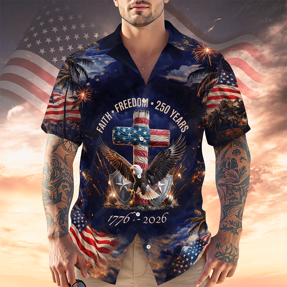 250 Years of Freedom 1776 - 2026 Eagle Patriotic Hawaii Shirt-America250