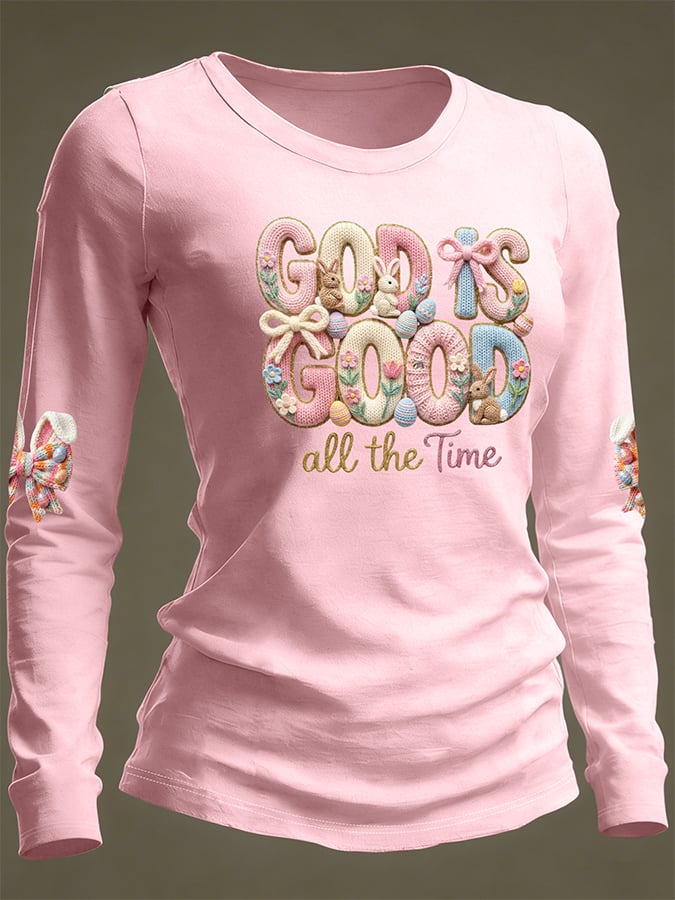 Women's God Is Good All The Time Print Casual Top-America250