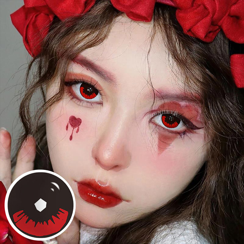 Uniieye Blind Kamado Tanjirou Prescription Cosplay Colored Contact Lenses-UNIIEYE