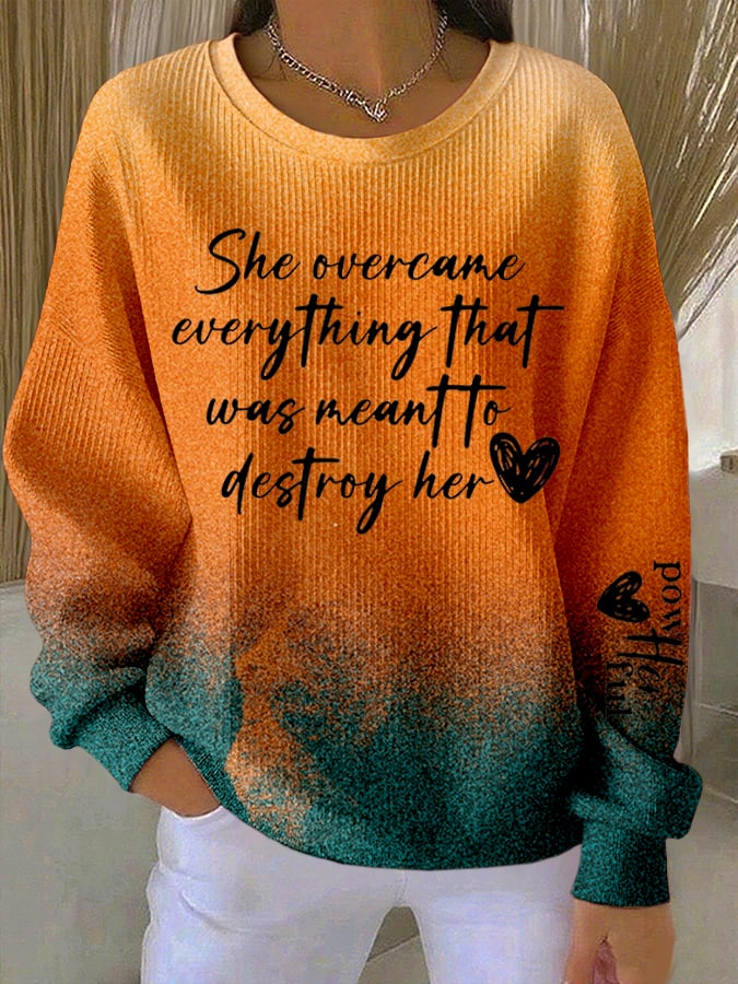 Women's Retro Faith Print Casual Sweatshirt-America250
