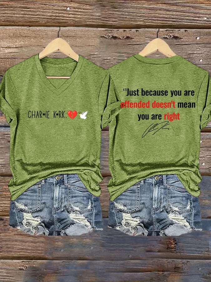Women's Hot Spot Print V Neck T-shirt-America250