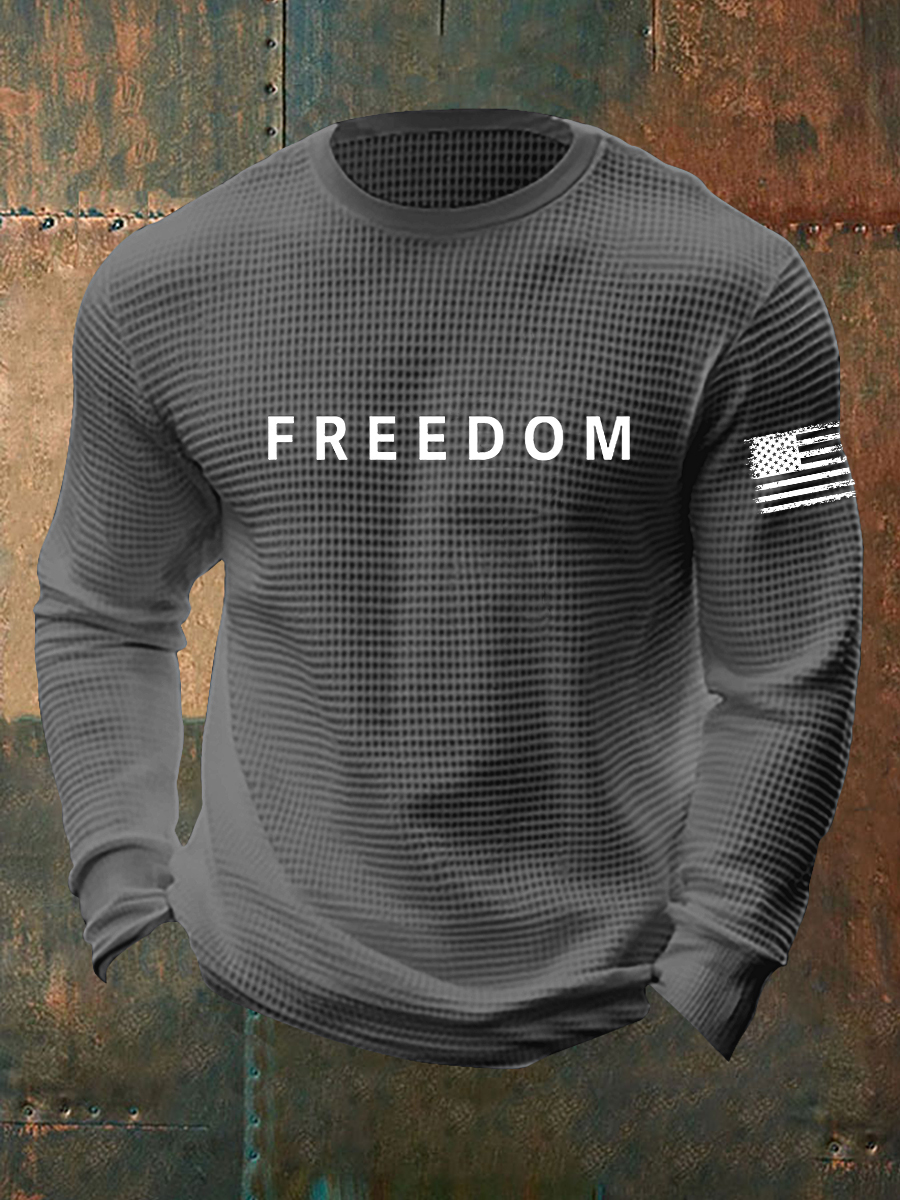 Men's Freedom Is Not Free R.I.P C.K Waffle Long Sleeve T-Shirt-America250