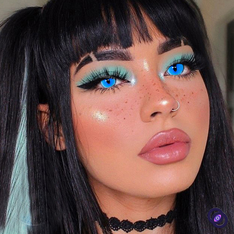 Uniieye Blind Ragdoll Cat Blue Prescription Cosplay Colored Contact Lenses-UNIIEYE