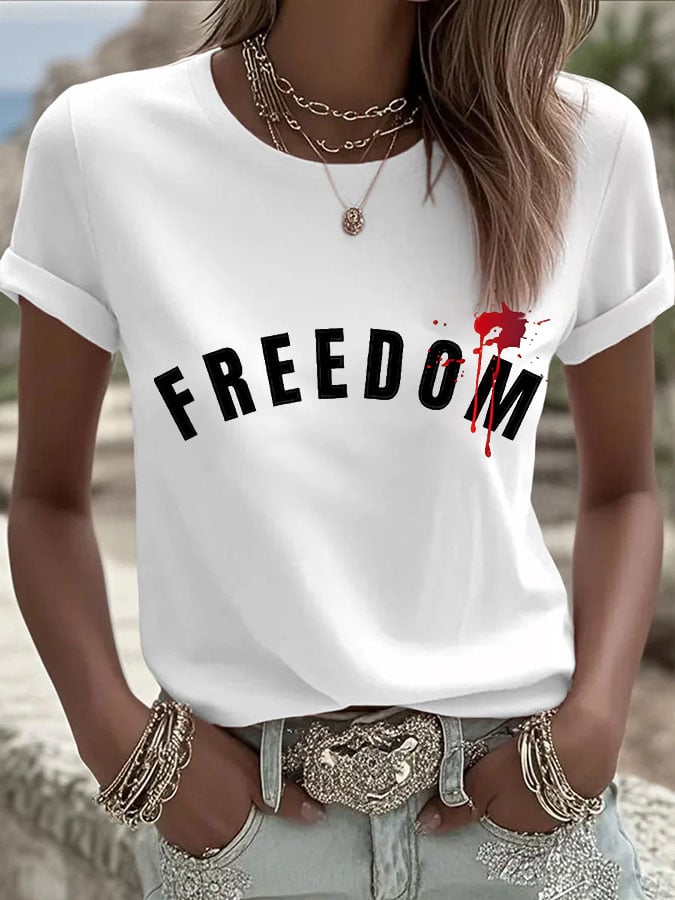 Women's Commemorative Leader Print Casual T-shirt-America250